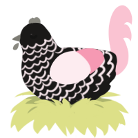 A sable and rose chicken with a lace pattern