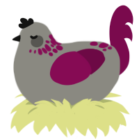 A ash and wine chicken with a neck-speckle pattern