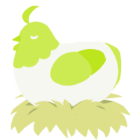 A white and lime chicken with a head pattern