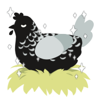 A sable and silver chicken with a half-lace pattern