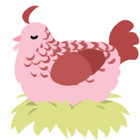 (unnamed), a rose and red chicken with a half-lace pattern