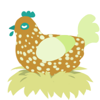 Count How Many Sand, a gold and apple chicken with a speckle pattern