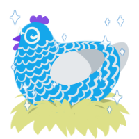 A sky and mist chicken with a lace pattern