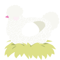 A white chicken with a double-lace pattern