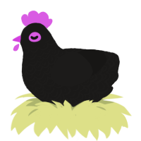 Pookums, a sable chicken with a double-lace pattern