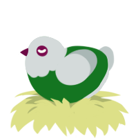 Pigeon, a leaf and silver chicken with a head pattern
