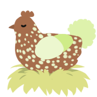 (unnamed), a brown and apple chicken with a speckle pattern