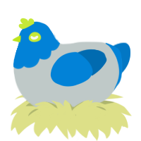 microsoft clippy, a silver and sapphire chicken with a head pattern