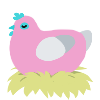 Trans Rights, a pink and mist chicken