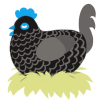 Tabbie The Second, a sable and grey chicken with a lace pattern