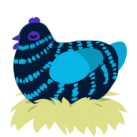 Neon Leon, a tumblr and cerulean chicken with a bar pattern