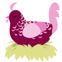 (unnamed), a maroon and pink chicken with a half-lace pattern