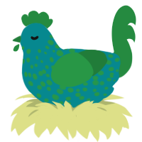 (unnamed), a teal and viridian chicken with a speckle pattern