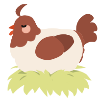 A cream and russet chicken with a head pattern