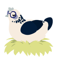 A cream and tumblr chicken with a neck-speckle pattern