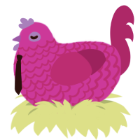 A amethyst and plum chicken with a lace pattern