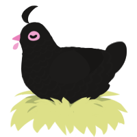 A sable chicken with a lace pattern