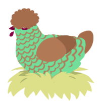 A spring and brown chicken with a lace pattern