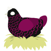 A black and wine chicken with a lace pattern