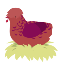 Raspberry, a red and wine chicken with a half-lace pattern