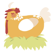 broken yolk, a honey and cream chicken with a neck-speckle pattern