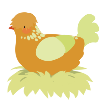 A orange and lemon chicken with a neck-speckle pattern
