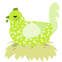 lime 3 mods, a lime and apple chicken with a speckle pattern
