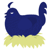 1 mod navy, a navy chicken with a lace pattern
