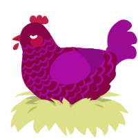 A maroon and plum chicken with a lace pattern