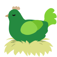 fern, a viridian and grass chicken