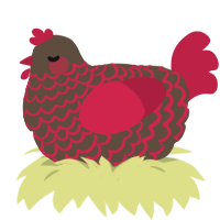 A bark and crimson chicken with a lace pattern