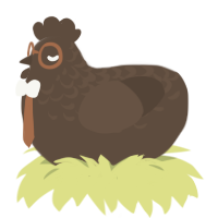 A bark chicken with a half-lace pattern