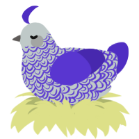A silver and indigo chicken with a double-lace pattern