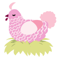(unnamed), a pink and rose chicken with a lace pattern