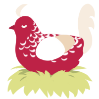 (unnamed), a crimson and cream chicken with a half-lace pattern