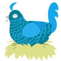A sea and sky chicken with a lace pattern