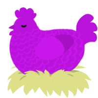 A amethyst chicken with a lace pattern