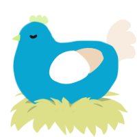 A cerulean and cream chicken