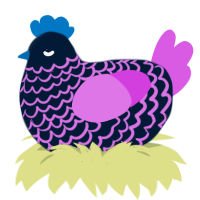 A tumblr and orchid chicken with a lace pattern