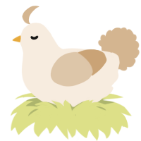A cream and beige chicken