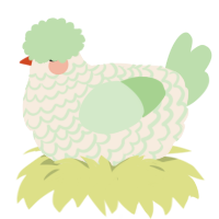 Mint Ice Cream, a cream and gluppy chicken with a lace pattern