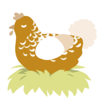Honey Toast, a ochre and cream chicken with a half-lace pattern