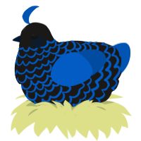 the deep, a sable and ultramarine chicken with a lace pattern