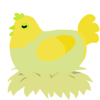 A lemon and yellow chicken with a head pattern