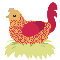 A honey and crimson chicken with a double-lace pattern