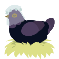A tumblr and overcast chicken with a head pattern