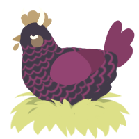 A navy and plum chicken with a lace pattern
