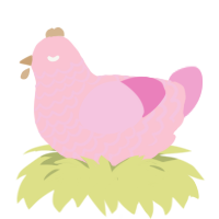 A rose and pink chicken with a lace pattern