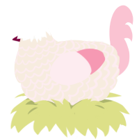 A cream and rose chicken with a lace pattern