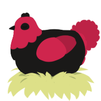 A sable and crimson chicken with a head pattern
